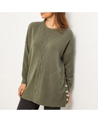 Sofiacashmere - Khaki Cashmere Crew Neck Jumper - Lyst