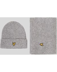 Lyle & Scott - Brushed Scarf And Beanie Set - Lyst