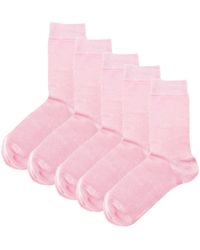 Jemsox - 5 Pack Luxury Pure Colour Rose Socks - Lyst