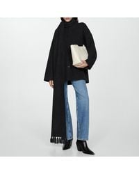 Mango - Silvia Detachable Scarf Knitted Coat - Lyst