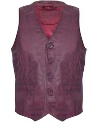 Infinity Leather - Classic Burgundy Leather Waistcoat-Grantham - Lyst