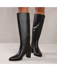 Where's That From - 'Elder' Block Heel Knee High Boots With Side Zip - Lyst