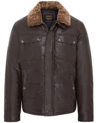 Infinity Leather - Lamb Leather Puffer Bomber Warm Biker Jacket - Lyst