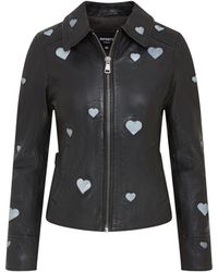 Infinity Leather - Leather Hearts Biker Jacket - Lyst