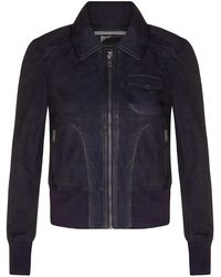 Infinity Leather - Leather Ma-1 Varsity Jacket-Ann Arbor - Lyst