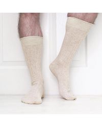 Jemsox - Oatmeal Marl Soft Ribbed Socks - Lyst