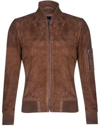Infinity Leather - Suede Ma-1 Tan Bomber Jacket-Cosham - Lyst