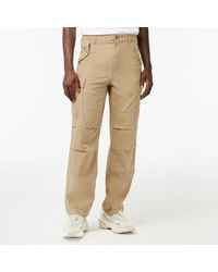 Lacoste - Sand Tapered Cargo Trousers - Lyst