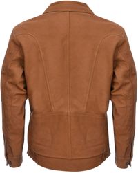Infinity Leather - Harrington Bomber Tan Leather Jacket-Cheshunt - Lyst