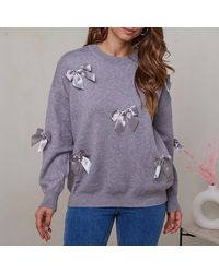 Sofiacashmere - Cashmere Blend Ribbon Jumper - Lyst