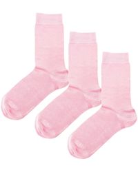 Jemsox - 3 Pack Luxury Pure Colour Rose Socks - Lyst