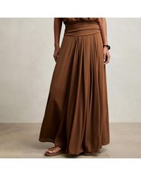 Reiss - Tan Saffron Jersey Maxi Skirt - Lyst