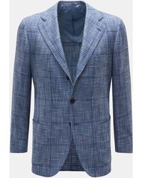 Cesare Attolini - Sakko/Rauchblau/Hellblau Kariert - Lyst