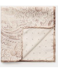 Brunello Cucinelli - Seiden-Einstecktuch/Offwhite Gemustert - Lyst