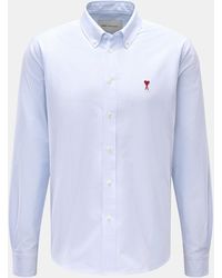 Ami Paris - Casual Hemd Button-Down-Kragen Hellblau/Weiß Gestreift - Lyst