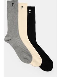 Ami Paris - Strümpfe 3Er-Set Creme/Grau/Schwarz - Lyst