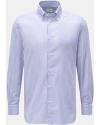 Giampaolo - Oxford Hemd Button-Down-Kragen dunkelblau/weiß gestreift - Lyst