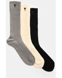 Ami Paris - Strümpfe 3Er-Set/Grau/Schwarz - Lyst