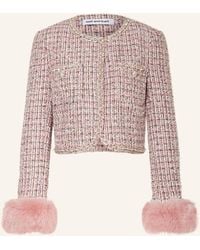 Self-Portrait - Bouclé-Jacke mit Glitzergarn und Schmucksteinen - Lyst
