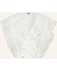 Sandro - Cropped-Bluse aus Leinen - Lyst