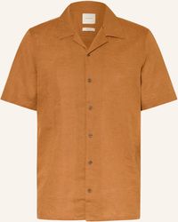 Calvin Klein - Kurzarm-Hemd Regular Fit mit Leinen - Lyst