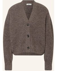 Damen Pullover und Strickwaren Closed Pullover und Strickwaren Closed Wolle Langer Cardigan verblendet in Grau 