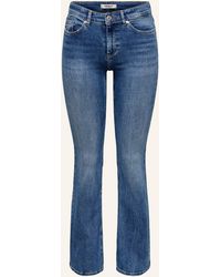 ONLY - Flared Jeans mit Schmucksteinen - Lyst