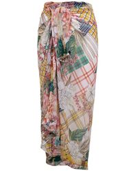 Maryan Mehlhorn Pareo PUNK DE FLEURS aus Seide - Mehrfarbig