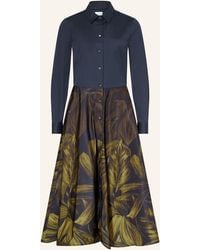 Sara Roka - Hemdblusenkleid im Materialmix - Lyst