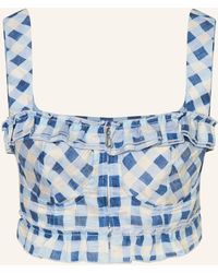 Sandro - Cropped-Top mit Rüschen - Lyst