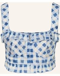 Sandro - Cropped-Top mit Rüschen - Lyst