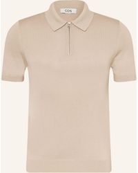 COS - Strick-Poloshirt mit Seide - Lyst