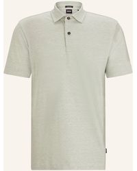 BOSS - Piqué-Poloshirt PRESS Regular Fit mit Leinen - Lyst