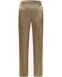 Marc Cain - Marlenehose aus Satin mit Schmucksteinen - Lyst