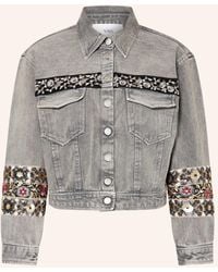 Y.A.S - Jeansjacke mit Pailletten und Schmucksteinen - Lyst