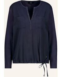 Monari - Blusenshirt im Materialmix mit Schmucksteinen - Lyst