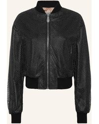 Philipp Plein - Leather Crop Bomber Crystal - Lyst