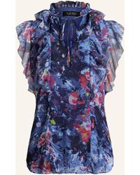 Ralph Lauren - Blusentop mit Volants - Lyst