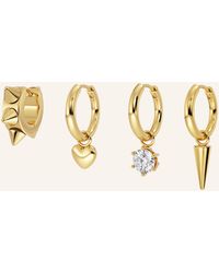 Edblad - 4er-Set Creolen PEAK ONE HEART - Lyst