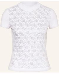Guess - T-Shirt mit Schmucksteinen - Lyst