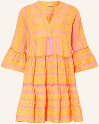 Breuninger Damen Kleidung Kleider Freizeitkleider Leinenkleid Mit 3/4-Arm orange 