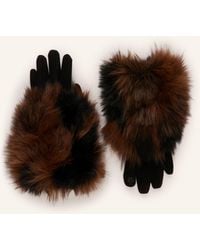LOEVENICH - Handschuhe mit Kunstfell - Lyst