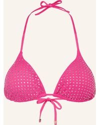 Guess - Triangel-Bikini-Top mit Schmucksteinen - Lyst