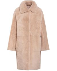 Manzoni 24 Lammfellmantel zum Wenden - Natur