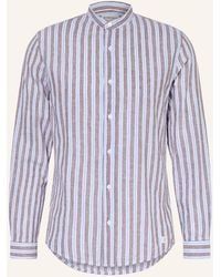 NOWADAYS - Hemd Comfort Fit mit Leinen und Stehkragen - Lyst