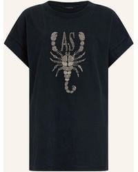 AllSaints - T-Shirt mit Schmucksteinbesatz - Lyst