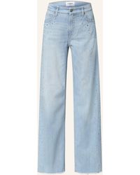 Cambio - Wide Leg Jeans AIMEE mit Schmucksteinen - Lyst