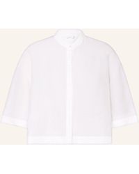 120% Lino - Leinenbluse mit 3/4-Arm - Lyst