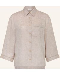 Peserico - Hemdbluse aus Leinen mit 3/4-Arm und Schmuckperlen - Lyst