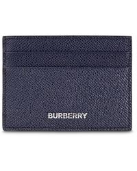 Burberry Kartenetui aus genarbtem Leder - Blau